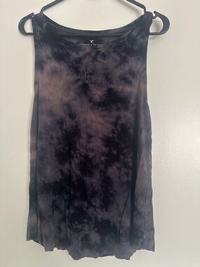 Aerie Tie-Dye Sleeveless Tank Top - Navy & Taupe